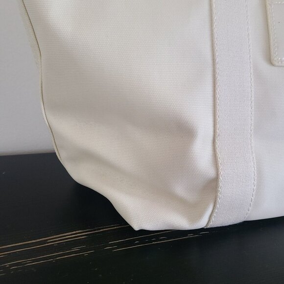 Tory Burch Beach Coated Canvas Tote Off White Large - Picture 12 of 12